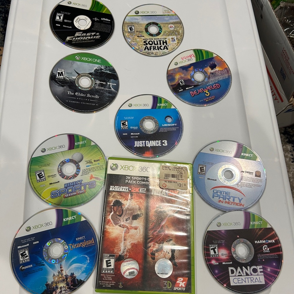 Xbox 360 lot of 10 games - Kinect & Bonus Xbox One game
